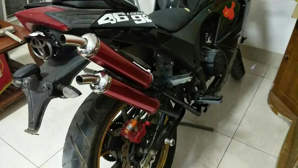 Pot d'échappement universel pour moto de course modifiée 60x280mm en métal 50-250CC, échappement 2 t