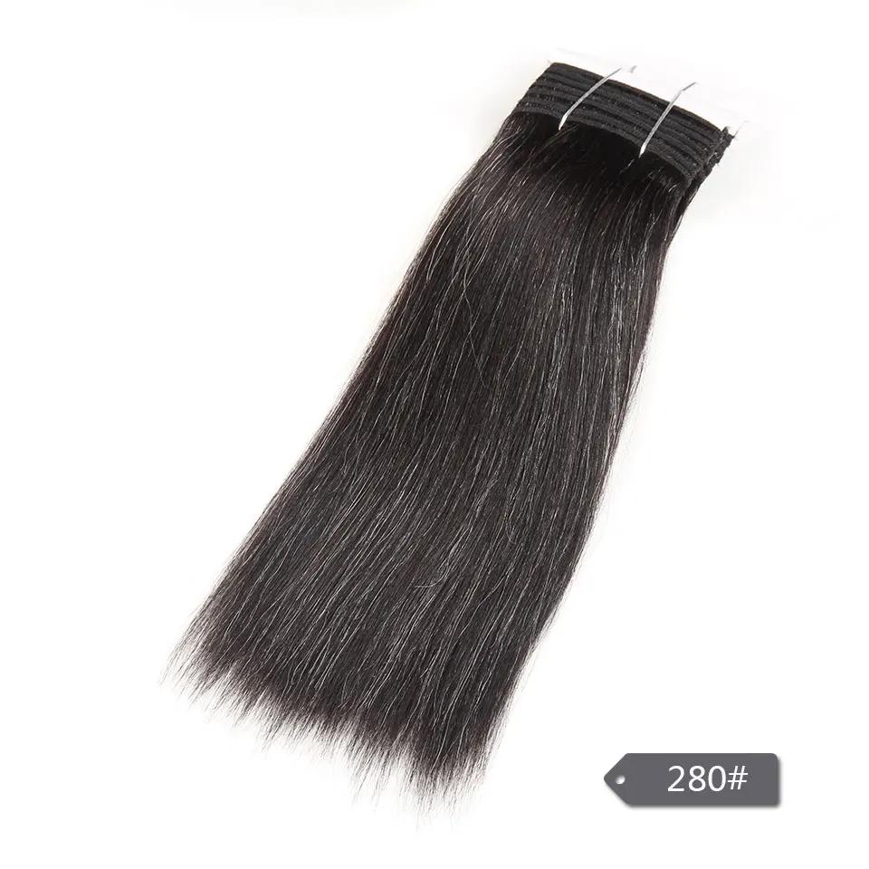 Cheveux élégants brésiliens Double tirage Remy cheveux humains armure courte Yaki droite # 44 # 34 #