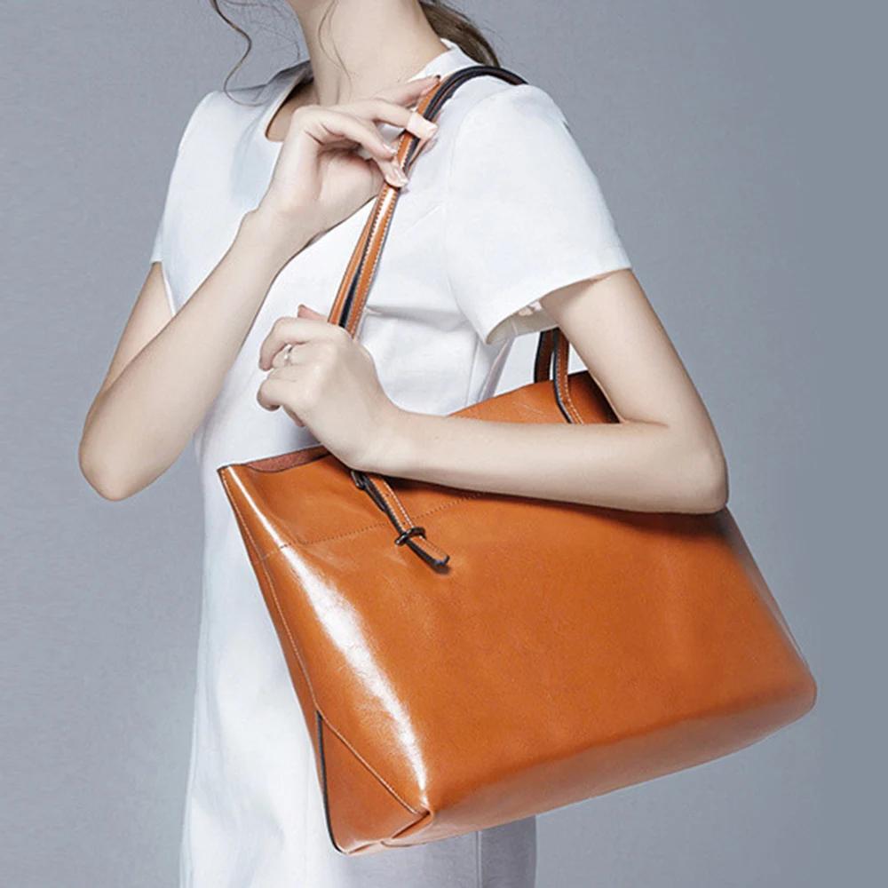 Zency nouveau marron femmes sac à main 100% en cuir véritable femme sac à bandoulière dames noir sac