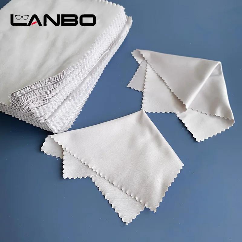 LANBO-Lingettes grises en microcarence, 100 pièces, 145x170mm, emballage individuel, pour lunettes, 