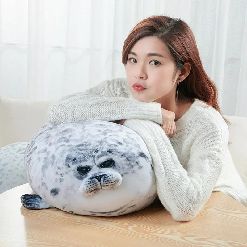 Angry Blob sceau oreiller potelé 3D nouveauté mer Lion poupée en peluche peluche bébé dormir jeter o