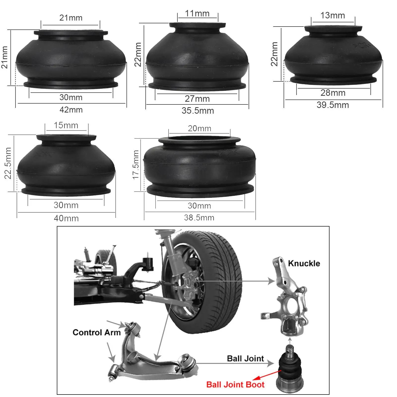 14x Multipack universel voiture Suspension direction rotule en caoutchouc anti-poussière botte couve