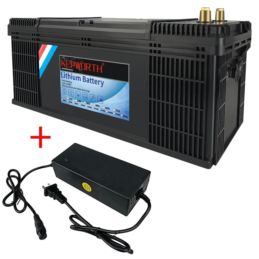 Batterie au Lithium fer Phosphate 12V 24V KEPWORTH LiFePO4 avec BMS 50 100 120 135 300Ah pour voitur