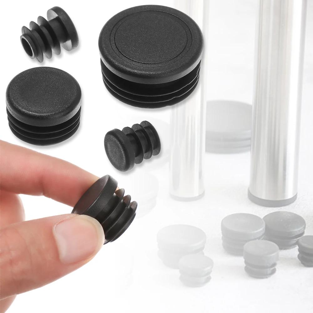 Embouts de pieds de chaise ronds en plastique noir, coussretours anti-aldes, couvre-pieds de meubles