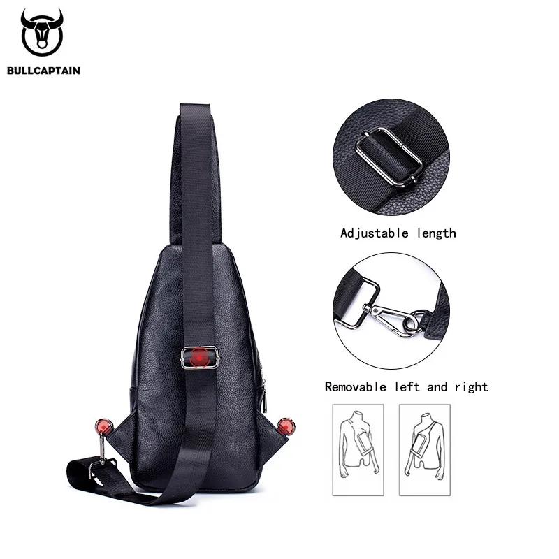 BULLCAPTAIN sac de poitrine en cuir pour hommes sac de rangement de voyage multifonction sac de mess