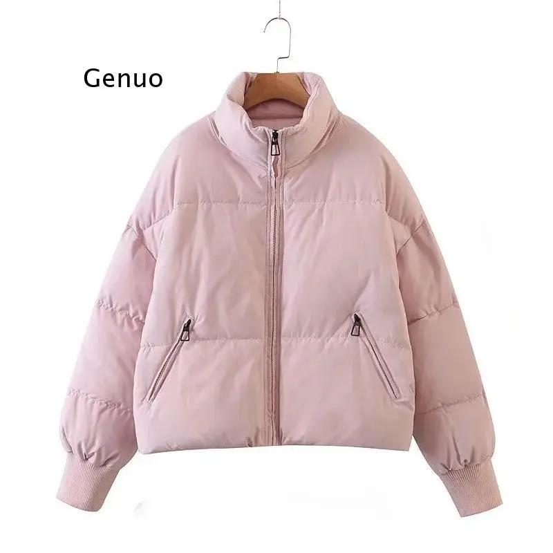 Veste épaisse rembourrée à col montant pour Femme, parka surdimensionnée, à la mode, Style Preppy, h