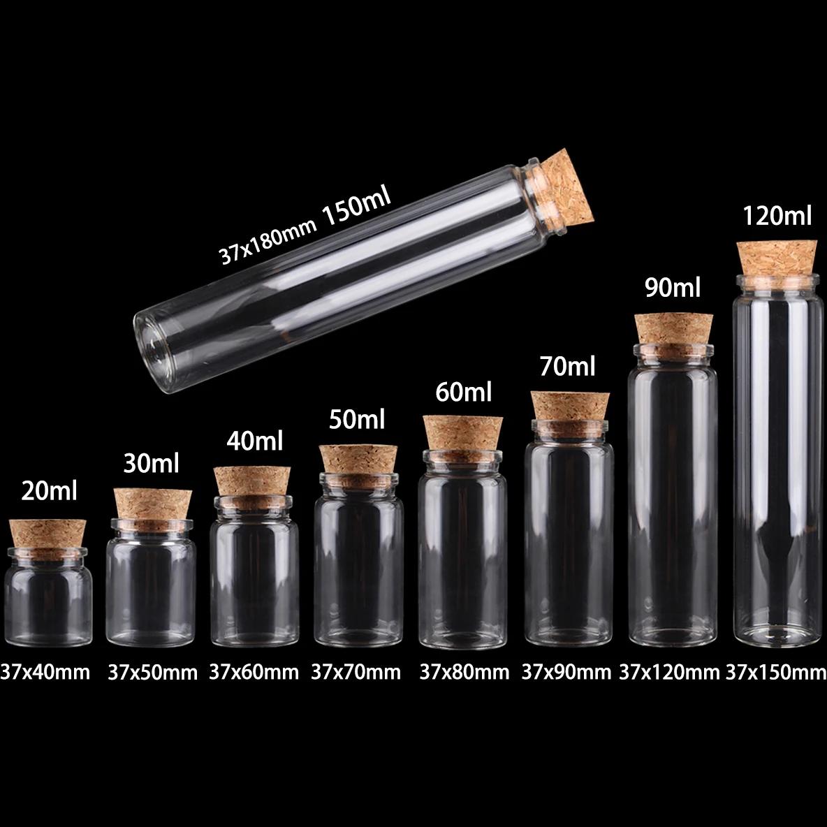 12/24 pièces 20ml 30ml 40ml 50ml 60ml 70ml 90ml 120ml 150ml bouteilles en verre avec liège épices bo