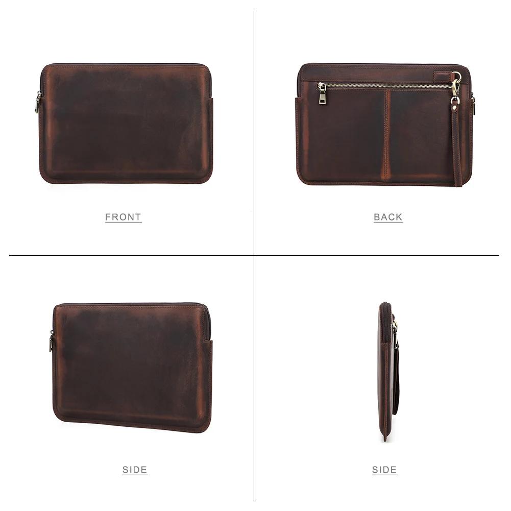 Étui Bombe pour Ordinateur Portable pour Homme, en Cuir de Vache, pour Macbook Air Pro 13 14 15 Pouc