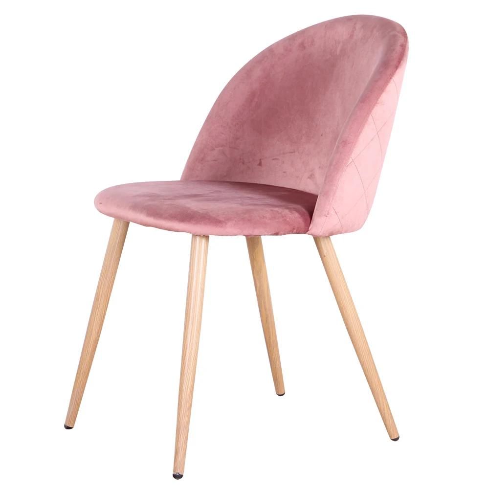 GrandCA HOME Ensemble de 4 chaises de salle à manger en velours, chaises nordiques rembourrées avec 