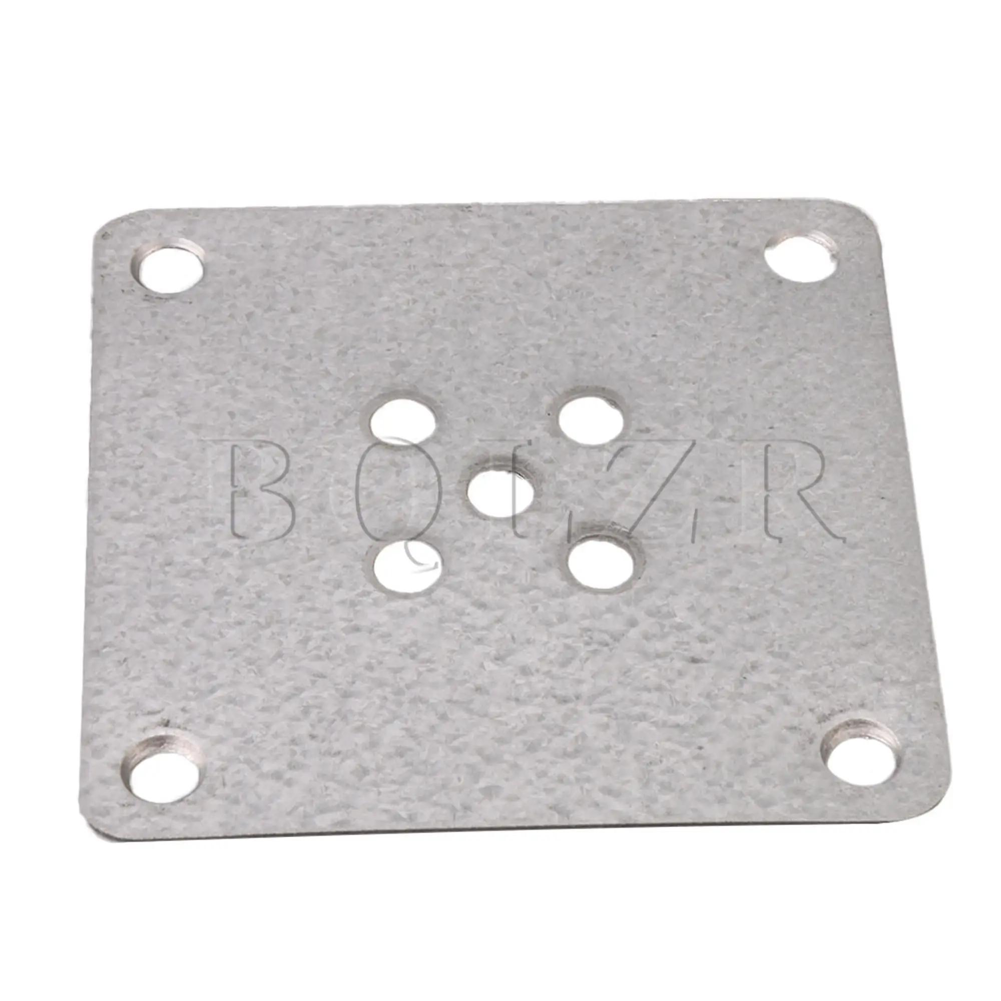 Plaque de fixation carrée en métal pour pieds de meubles, 80x80x1.2mm, 5 trous, diamètre 5/6mm, supp