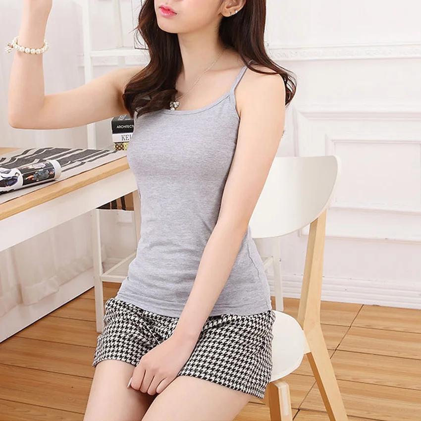 Camisole Sexy en Coton Solide Précieux Y-Soft pour Femme, Modèle Slim et Confortable, GlacTop Court 