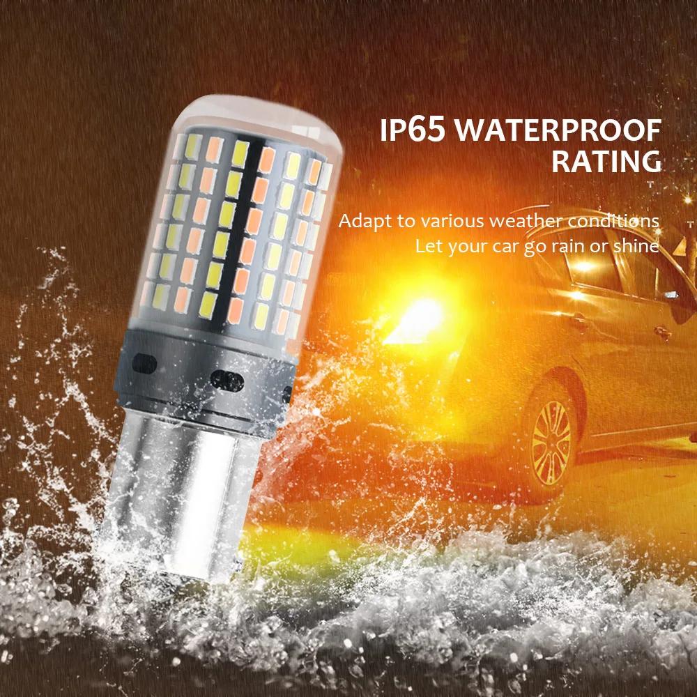 2 pièces 1156 BA15S P21W BAU15S PY21W Canbus sans erreur LED lumières 7440 W21W T20 voiture DRL clig