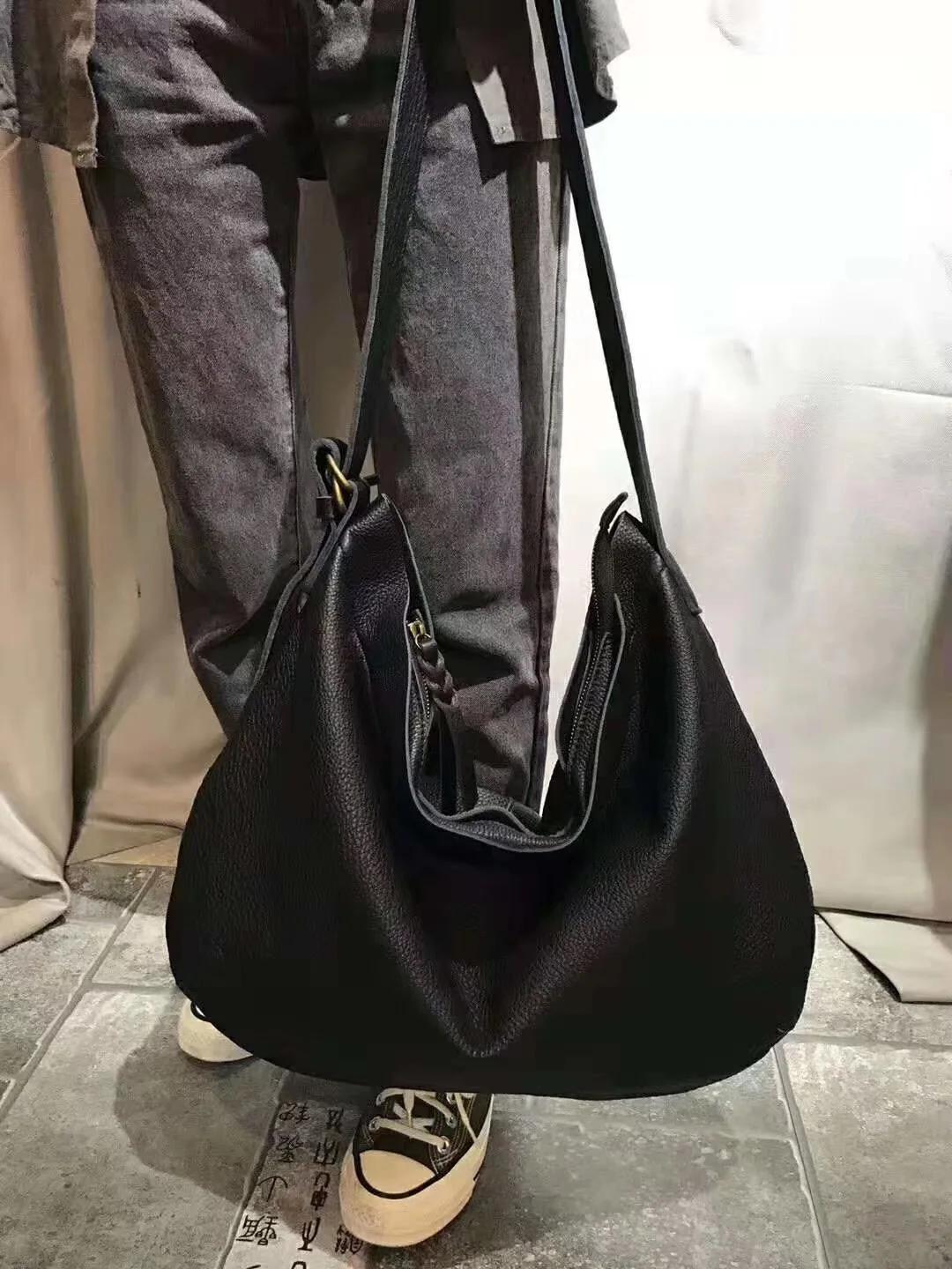 Sac à bandoulière en cuir véritable souple pour femmes, première couche de peau de vache, style rétr