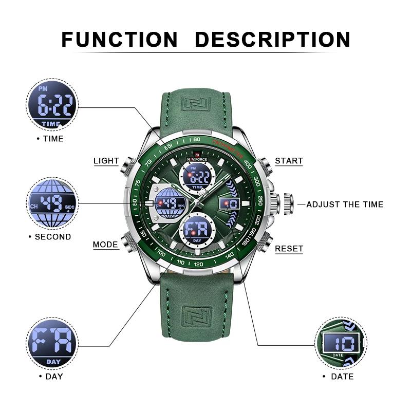 NAVIFORCE – montre-bracelet de Sport pour homme, en acier inoxydable doré, style militaire, à la mod