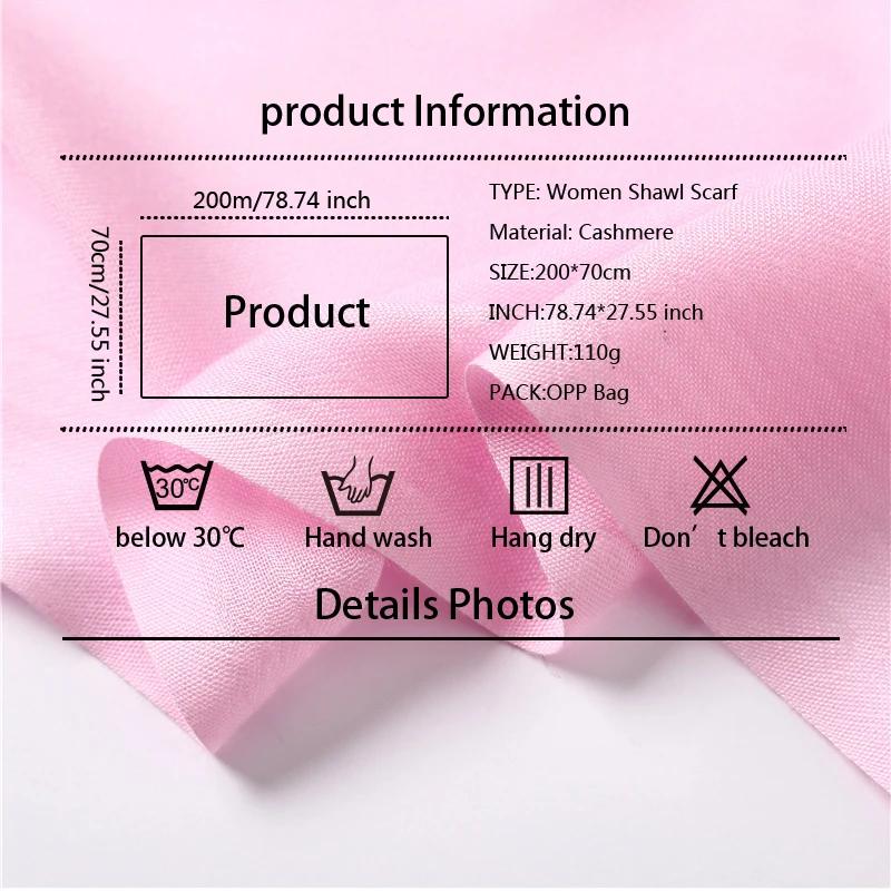 Écharpe Pashmina pour femmes, châles en cachemire doux, sensation de foulard, voyage, bureau, hiver,
