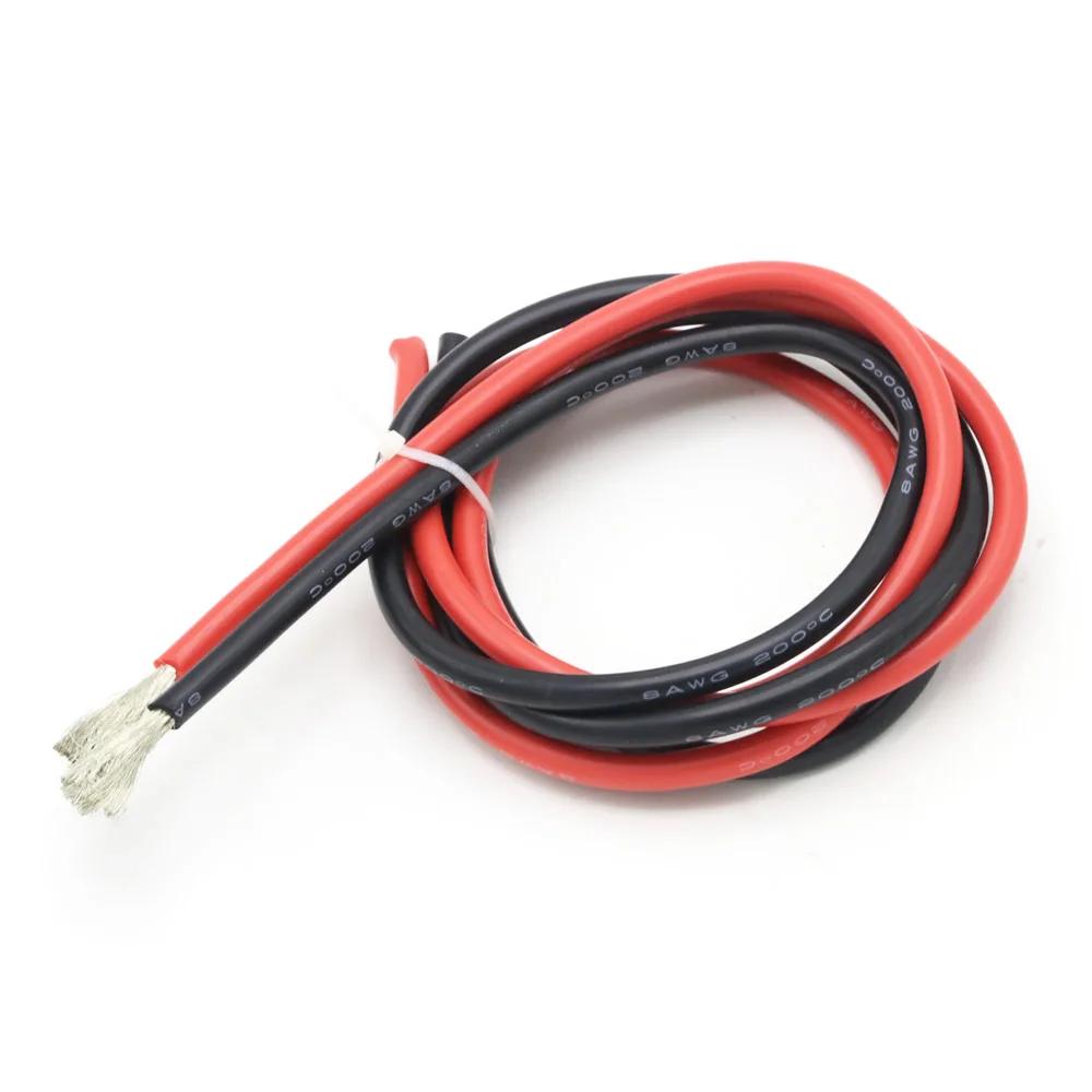 Fil de Silicone de 2 mètres 8 10 12 14 16 18 20 22AWG, câble de Gel de silice en Silicone souple rés