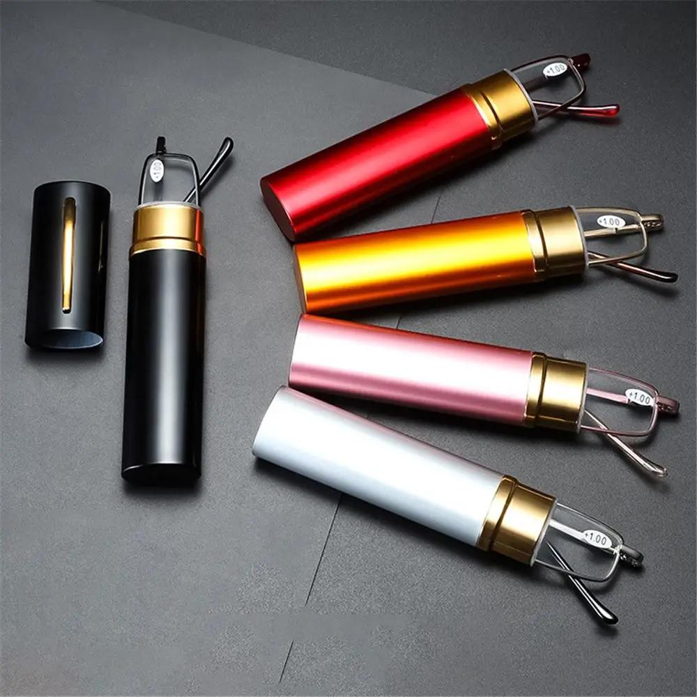 Mini lunettes d'ordinateur pliantes pour hommes et femmes, lunettes de lecture, conteneur portable, 