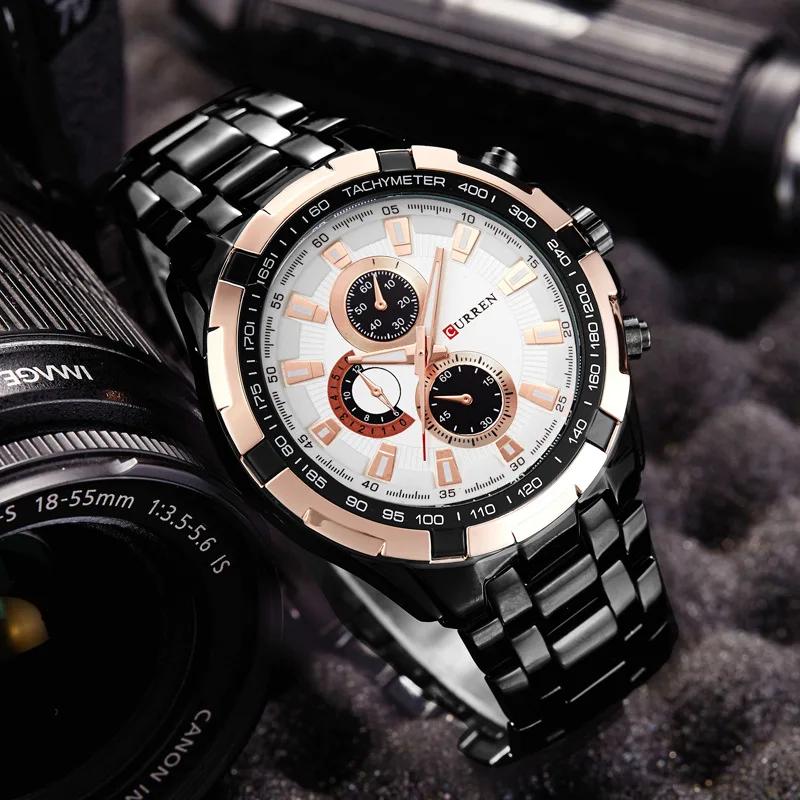 CURREN 8023 montre à Quartz pour hommes étanche Sport militaire montres homme affaires en acier inox