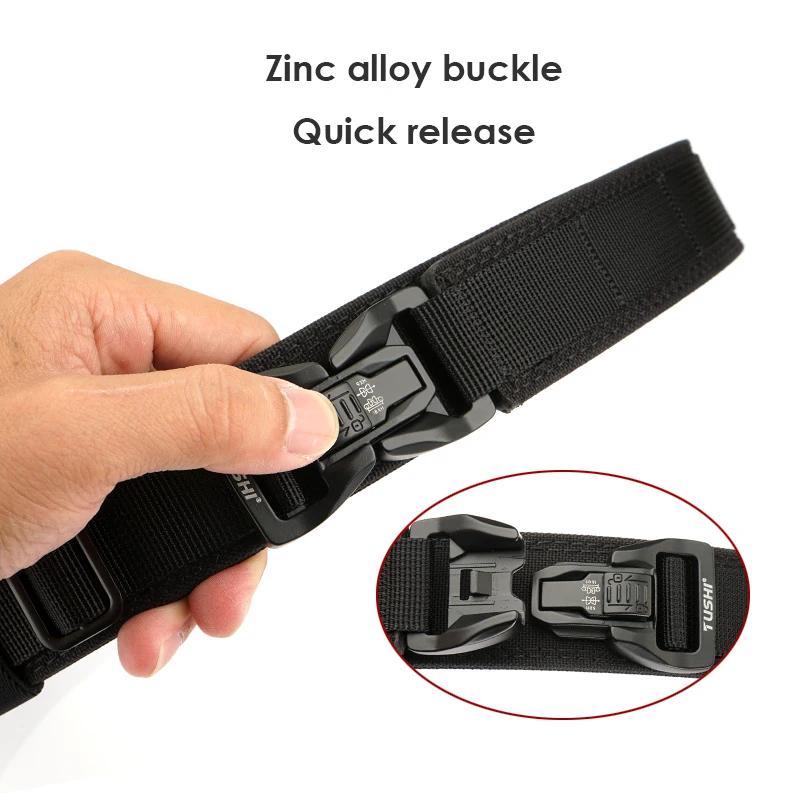 VATLTY Nouveau Ceinture de pantalon rigide pour hommes Boucle en métal Ceinture tactique militaire à
