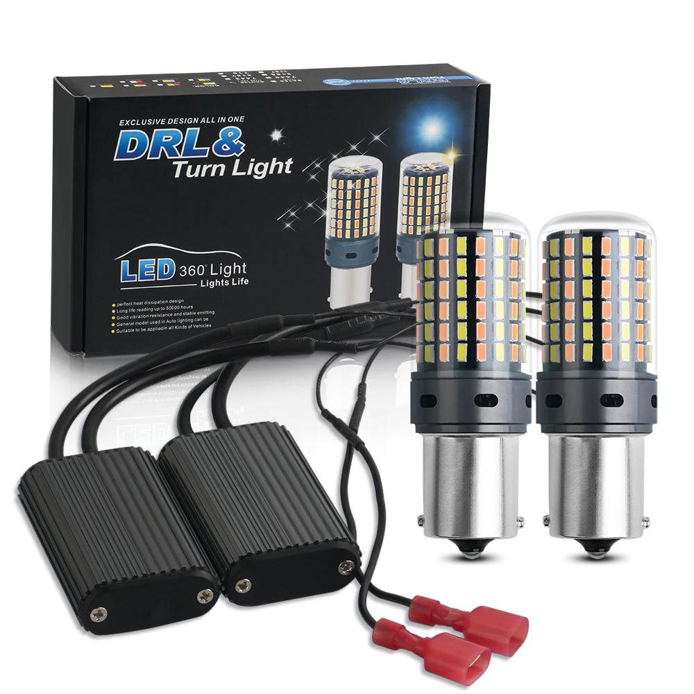2 pièces 1156 BA15S P21W BAU15S PY21W Canbus sans erreur LED lumières 7440 W21W T20 voiture DRL clig