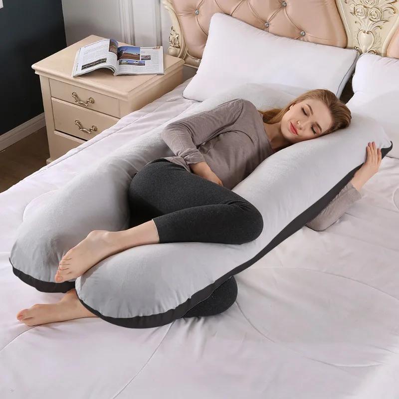 Oreiller de maternité en coton en forme de U, coussin de soutien dorsal multifonctionnel, soutien lo