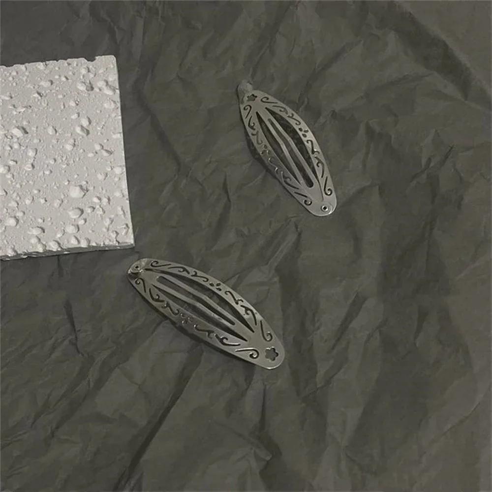 Pinces à cheveux en métal pour femmes de style Y2K, lot de 4/2 pinces à bord BB à la mode pour un us