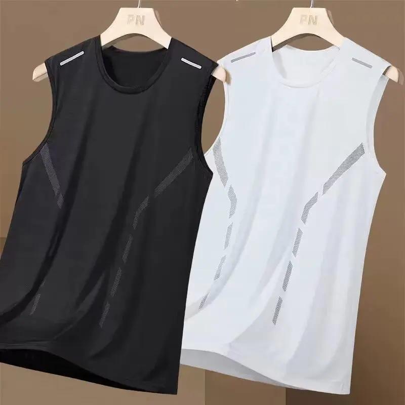 Débardeur tendance pour hommes, fin, respirant, séchage rapide, sport décontracté, épaules larges, c