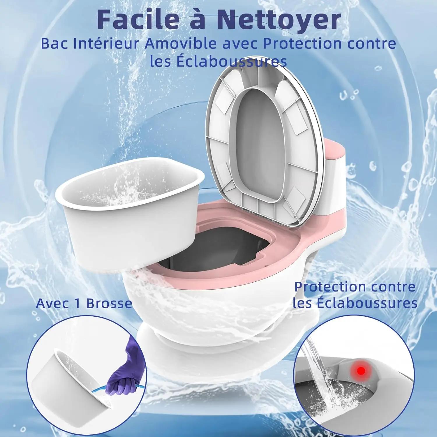 Pot WC Pour Apprentissage De La Propreté - Toilette Bébé & Enfant - Confortable Anti Dérapant Avec B