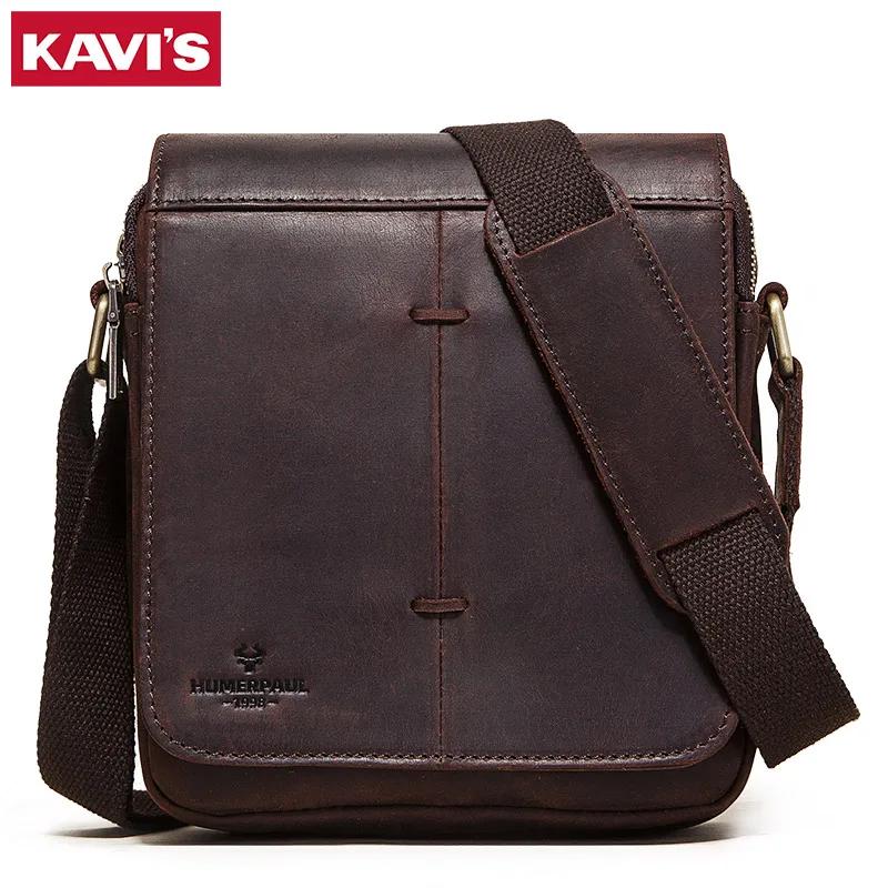 Sac messager en cuir Crazy Horse pour hommes, sac à bandoulière à rabat de grande capacité, sac à ba