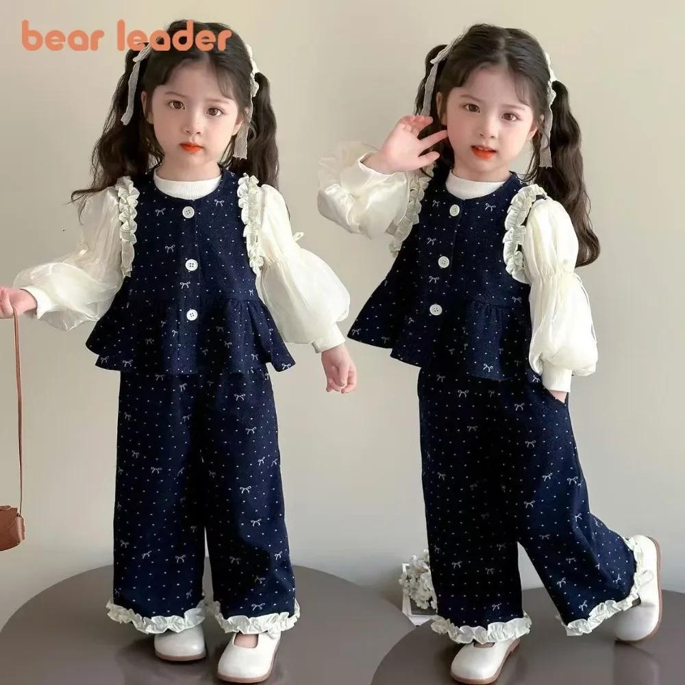 Bear Leader – vêtements d'automne pour enfants, Imitation Denim à volants, vêtements pour filles, gi