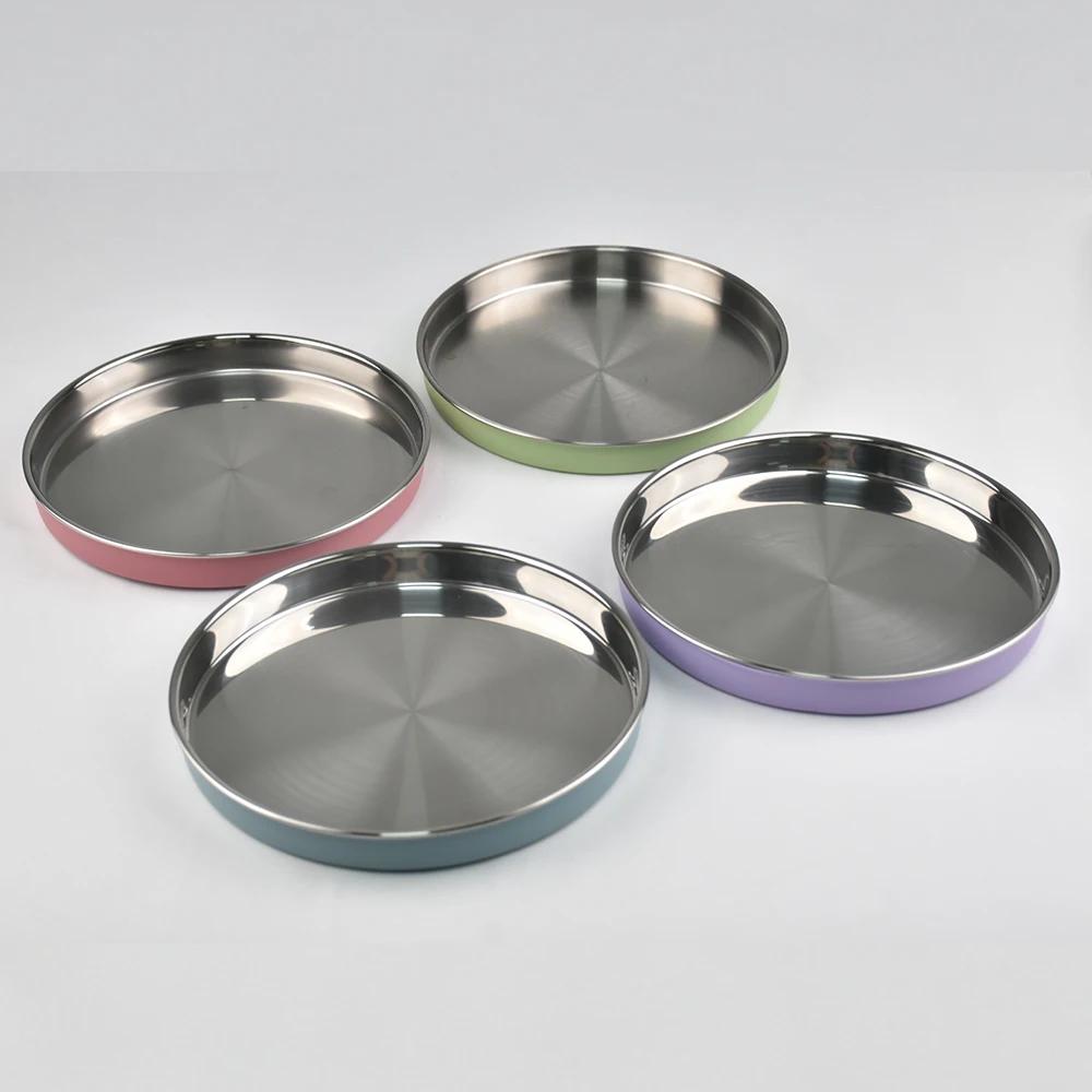 Assiette bébé en silicone et acier inoxydable - Grande vaisselle mignonne et simple pour garçons et filles
