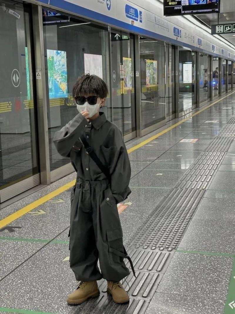 Ensemble de chemises pour enfants, vêtements pour élèves du primaire, vêtements pour hommes, automne