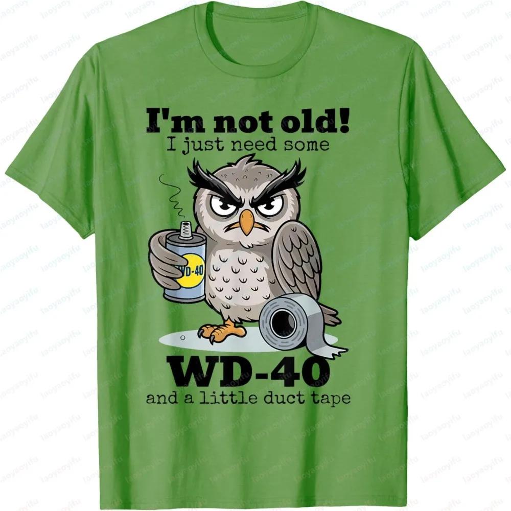 T-shirt graphique décontracté pour hommes, à la mode, à manches courtes, avec motif hibou, « Je ne s