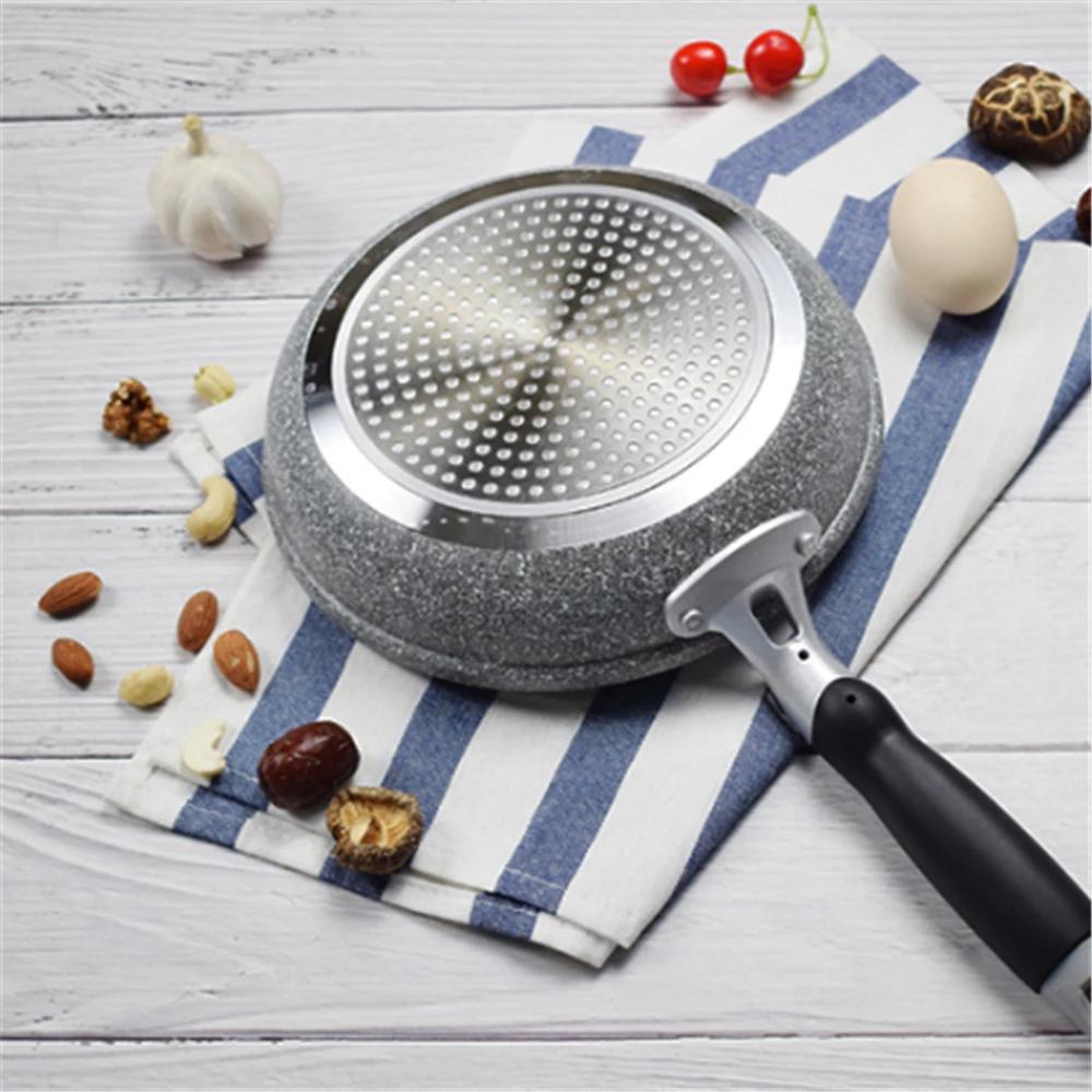 Poêle à Wok en pierre Durable, Pot en céramique antiadhésif, friteuse à Induction, cuisson de Steak,