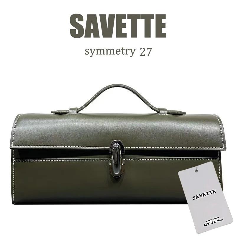 Sac fourre-tout en cuir véritable SAVETTE 2026 pour femme, sac à main simple, petit sac carré, haute