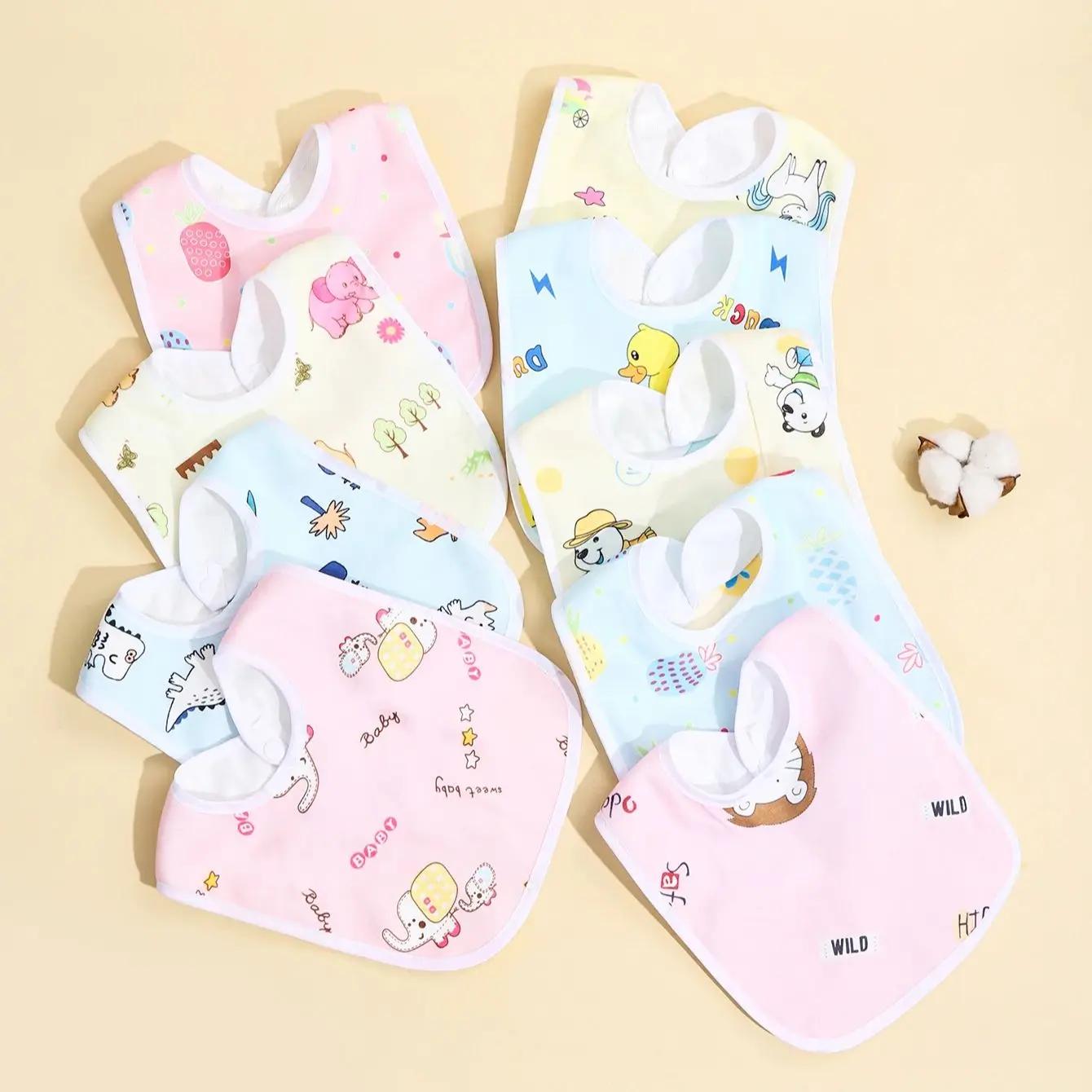 Bavoirs imperméables en coton pour bébé - Lot de 4/6/8/10 pièces - Protection repas garçons filles