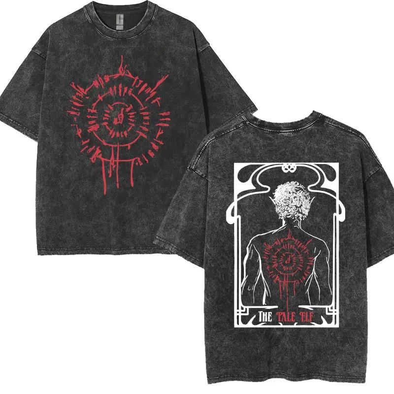 Limité Astarion l'elfe pâle T-shirts Baldurs Gate 3 fille dîner Vintage lavé t-shirt hommes femmes d