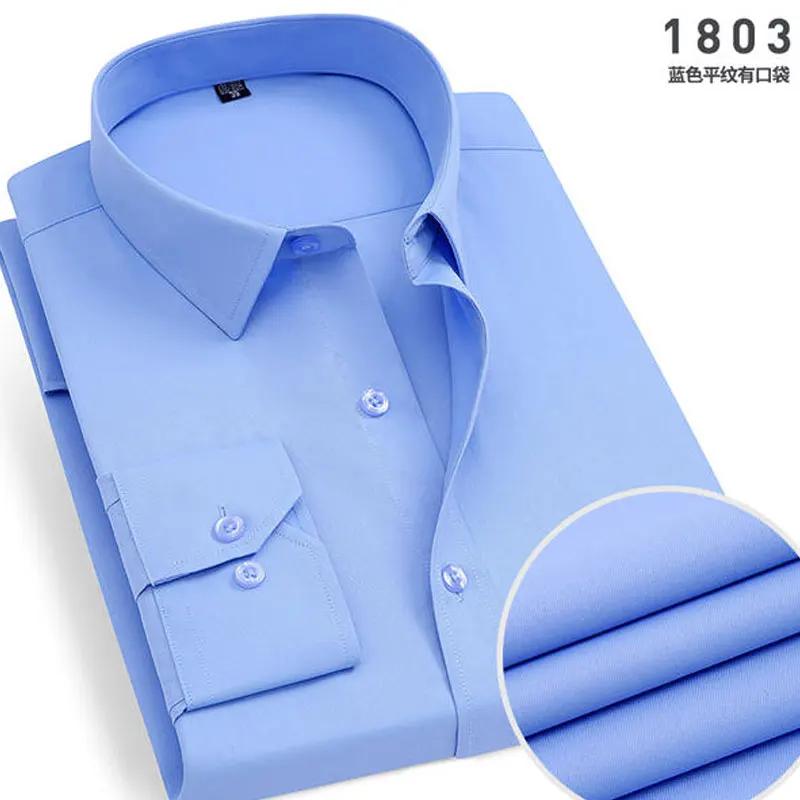 Chemise rayée à manches longues pour hommes, sans repassage, anti-rides, confortable, respirante, af