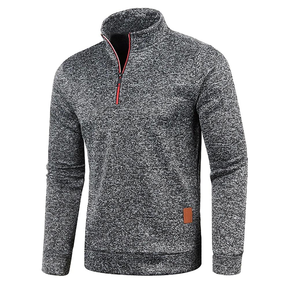 Sweat-shirt à col roulé pour homme, demi-fermeture éclair, pull décontracté, printemps-automne, mant