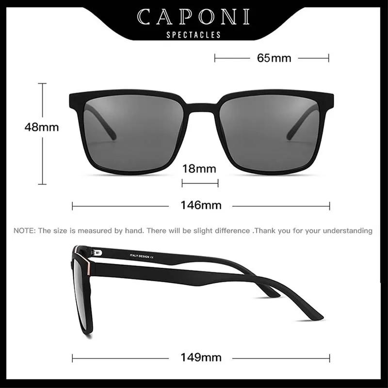 CAPONI – lunettes de soleil polarisées pour hommes, Design classique, protection des yeux, nuances n