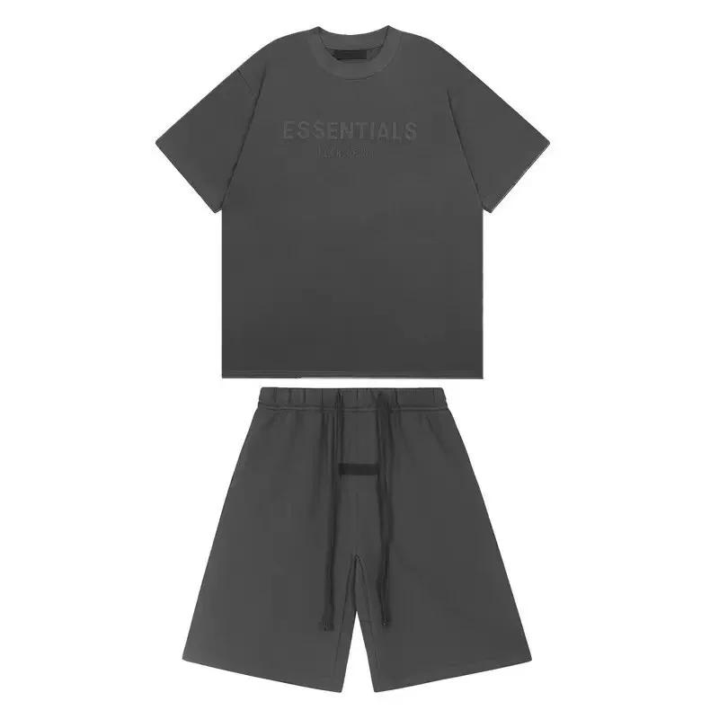 Shorts de sport décontractés à manches courtes en silicone floqué avec lettres, style streetwear, po