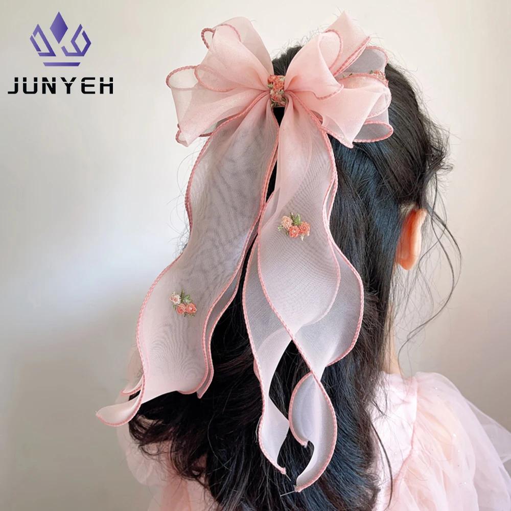 Épingle à cheveux tressée pour enfants coréens, accessoires pour cheveux floraux brodés, coiffure qu