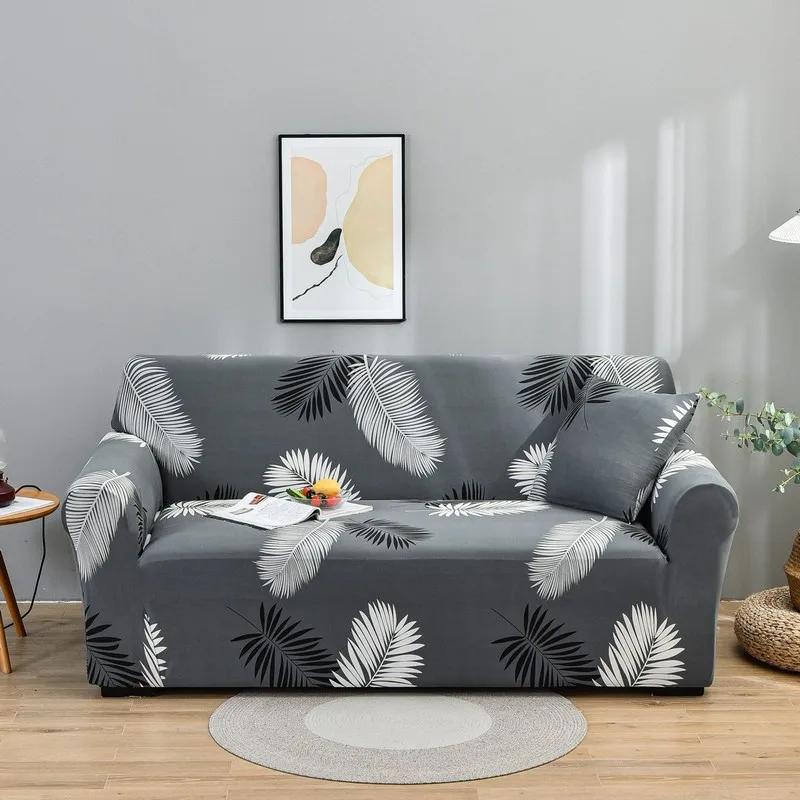 Housse de canapé extensible imprimée, pour salon, combinaison en forme de L, Chaise, décoration de m