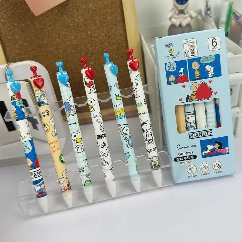 Stylo gel Snoopy Woodstock Charlie Brown, accessoire d'animation secondaire, dessin animé mignon et 
