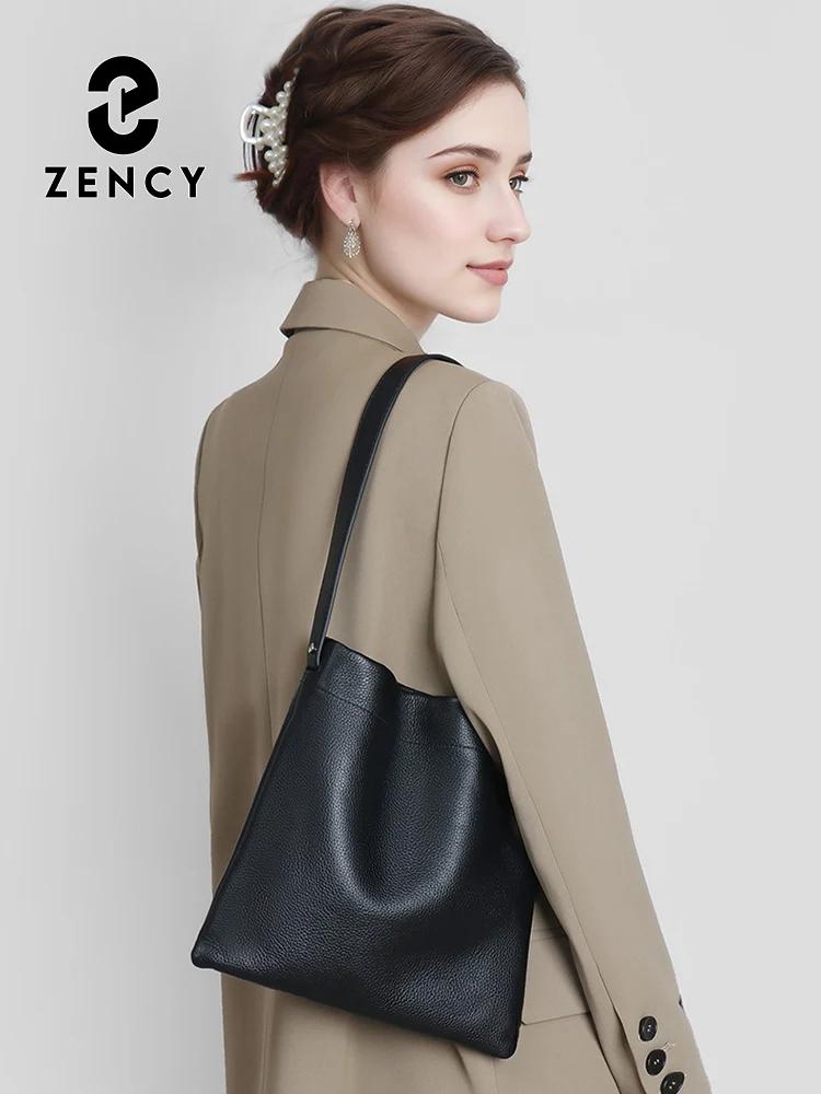 Zency 100% Sac à main en cuir véritable femmes petit Sac seau décontracté dame Sac à bandoulière Bei