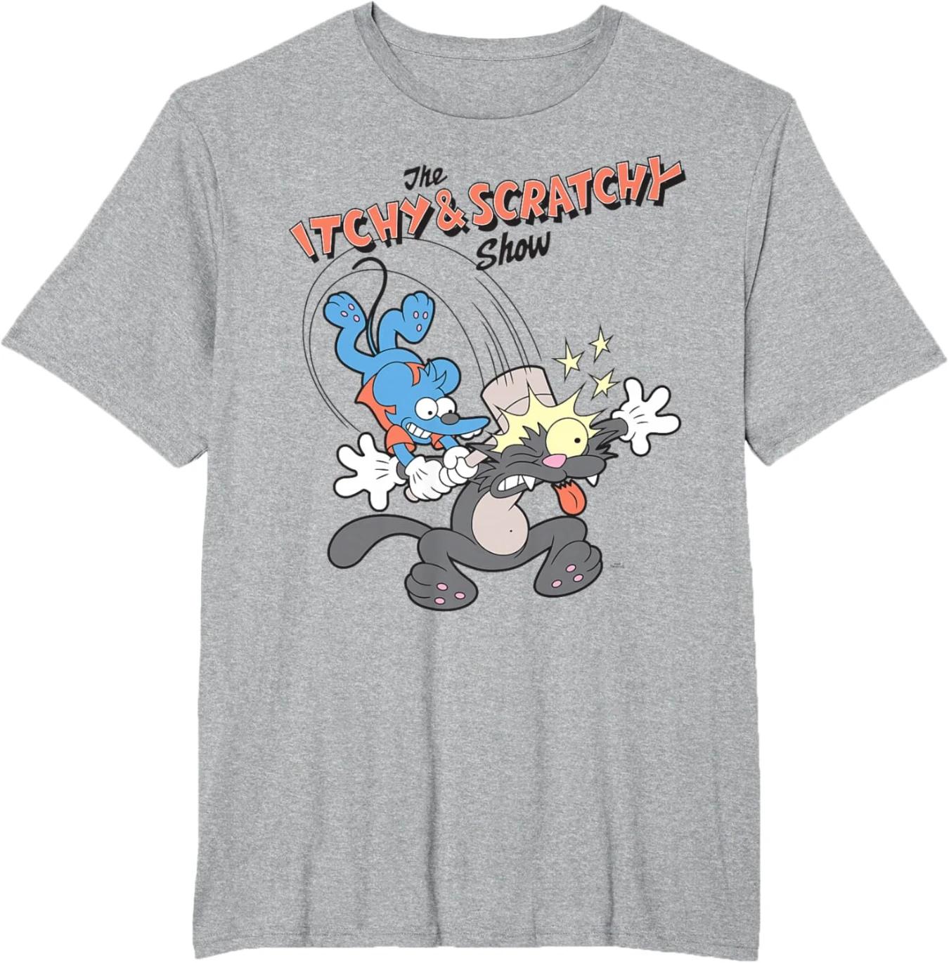 Les Simpsons démangeaisons et Scratchy marteau classique dessin animé Mayhem T-Shirt été homme femme