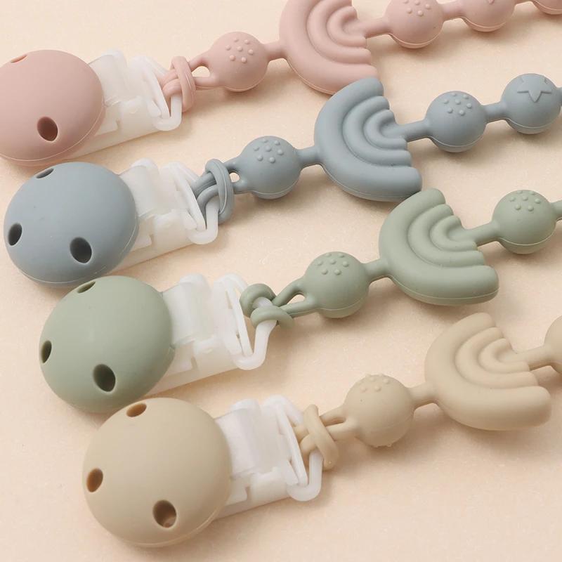 Attache-sucette en Silicone pour bébé, Clip de chaîne, porte-tétine factice, sans BPA, chaîne de den