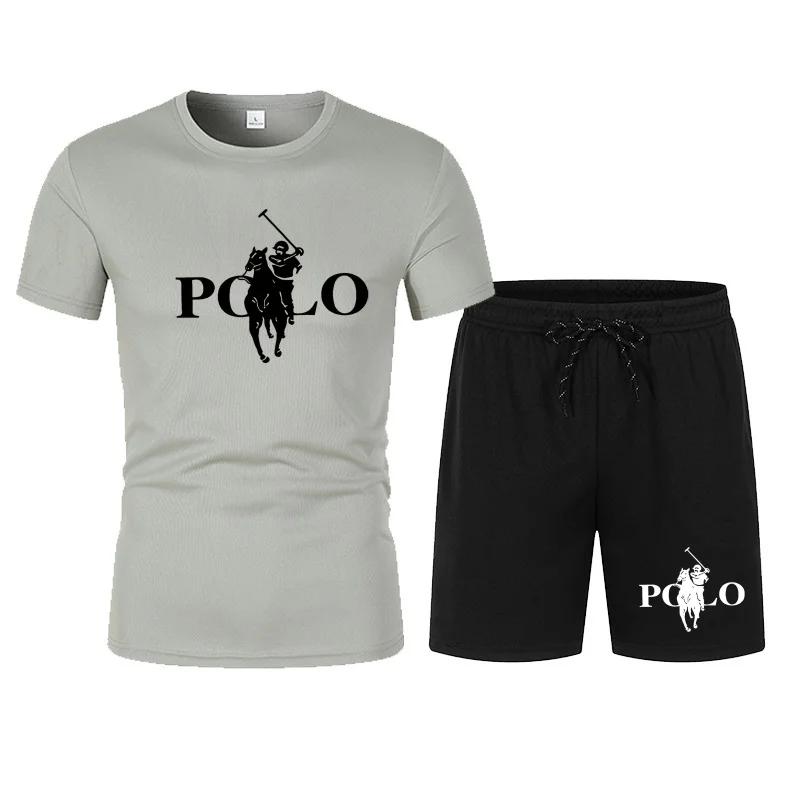 Ensemble de sport décontracté tendance été 2026 pour homme, t-shirt en maille style urbain