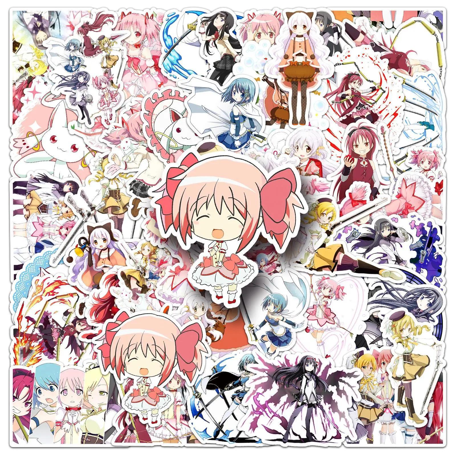 Autocollants de Dessin Animé Puella Magi Madcontempled Magica, Stickers Amusants pour Moto, Bagages,