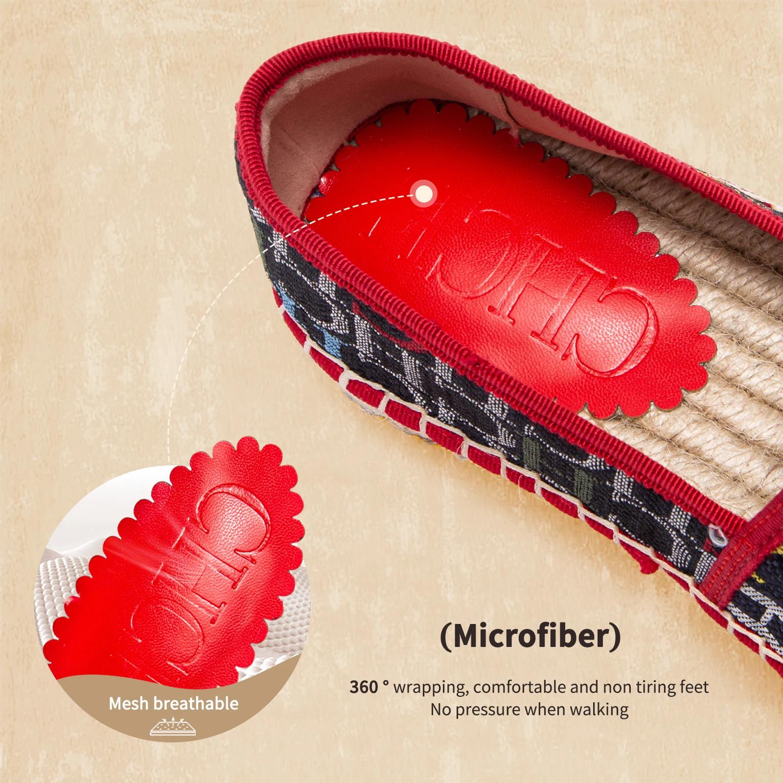 CHCH chaussures de plage pour femmes printemps nouveau tissu à la main chaussures plates à fond de c